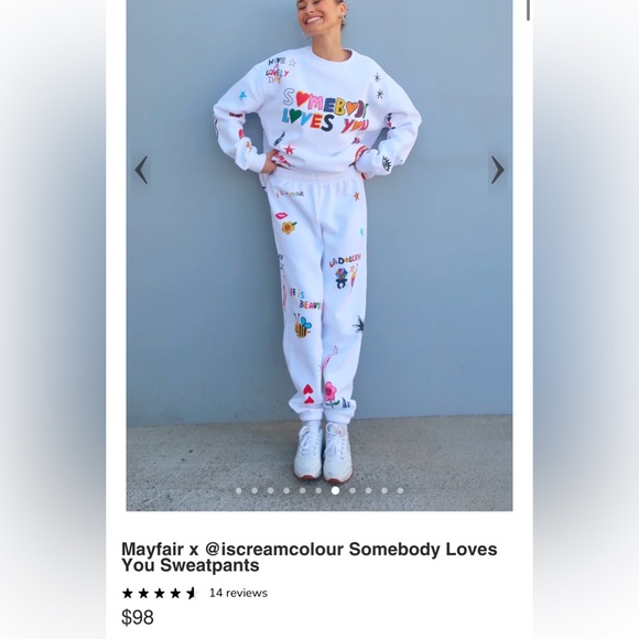 The Mayfair Group x @iscreamcolour Somebody Loves You Sweatpants - S/M - Picture 6 of 7